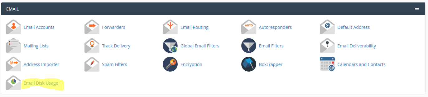cPanel Email usage