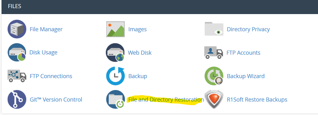 cPanel REstore