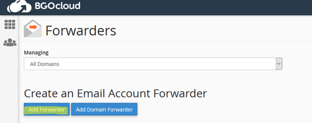 cPanel Forwarders