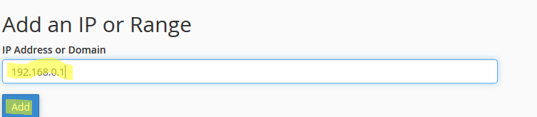 cPanel IP Blocking