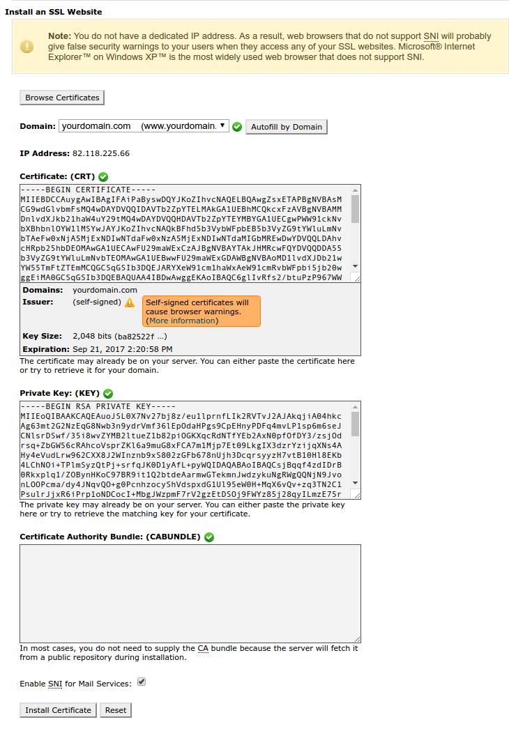 Install an SSL Website