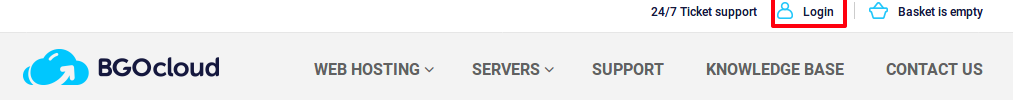 BGOcloud Login Menu Link
