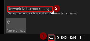 Accesing settings through windows network flyout