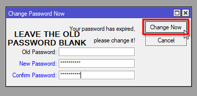 CHR Password change