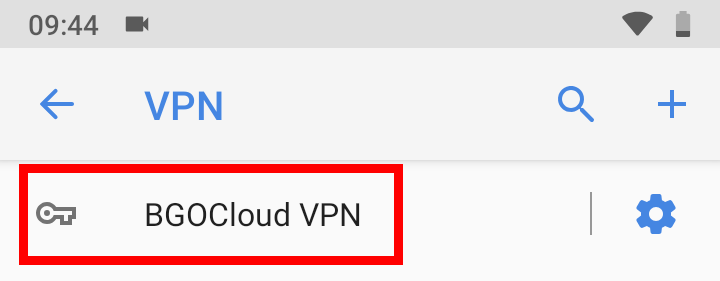 Selecting the VPN profile