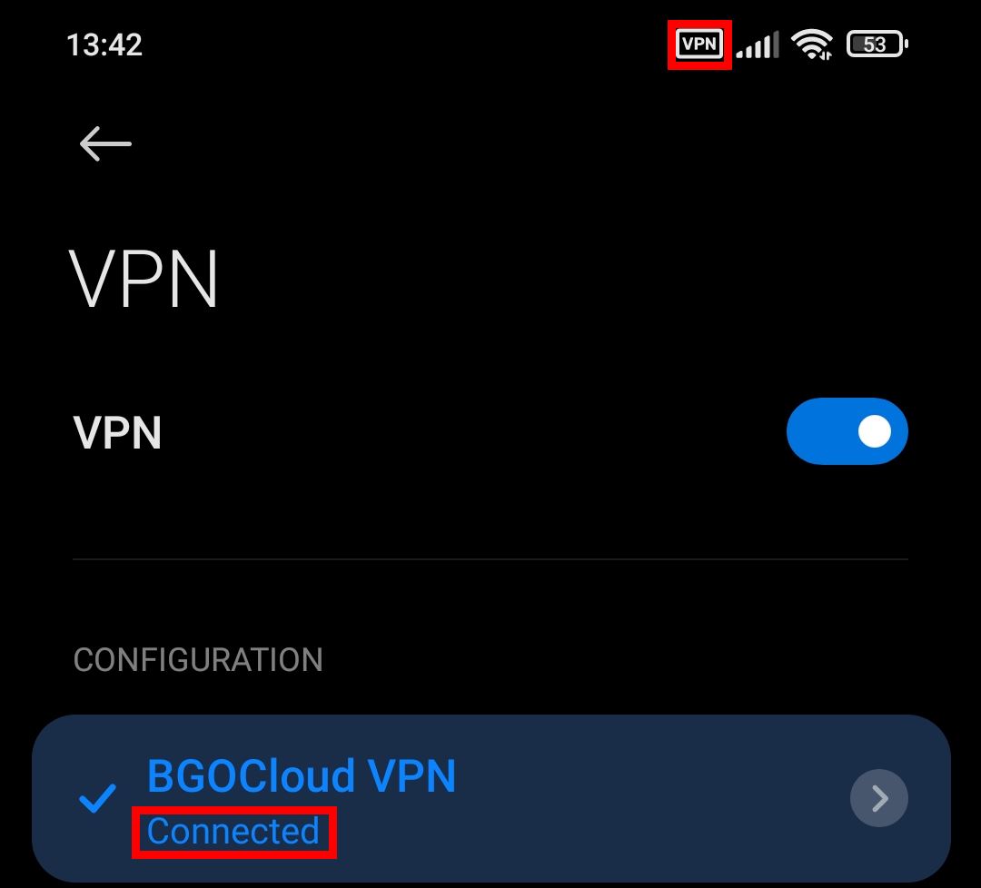 VPN Connected MIUI