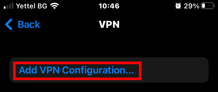 iPhone IOS VPN Settings