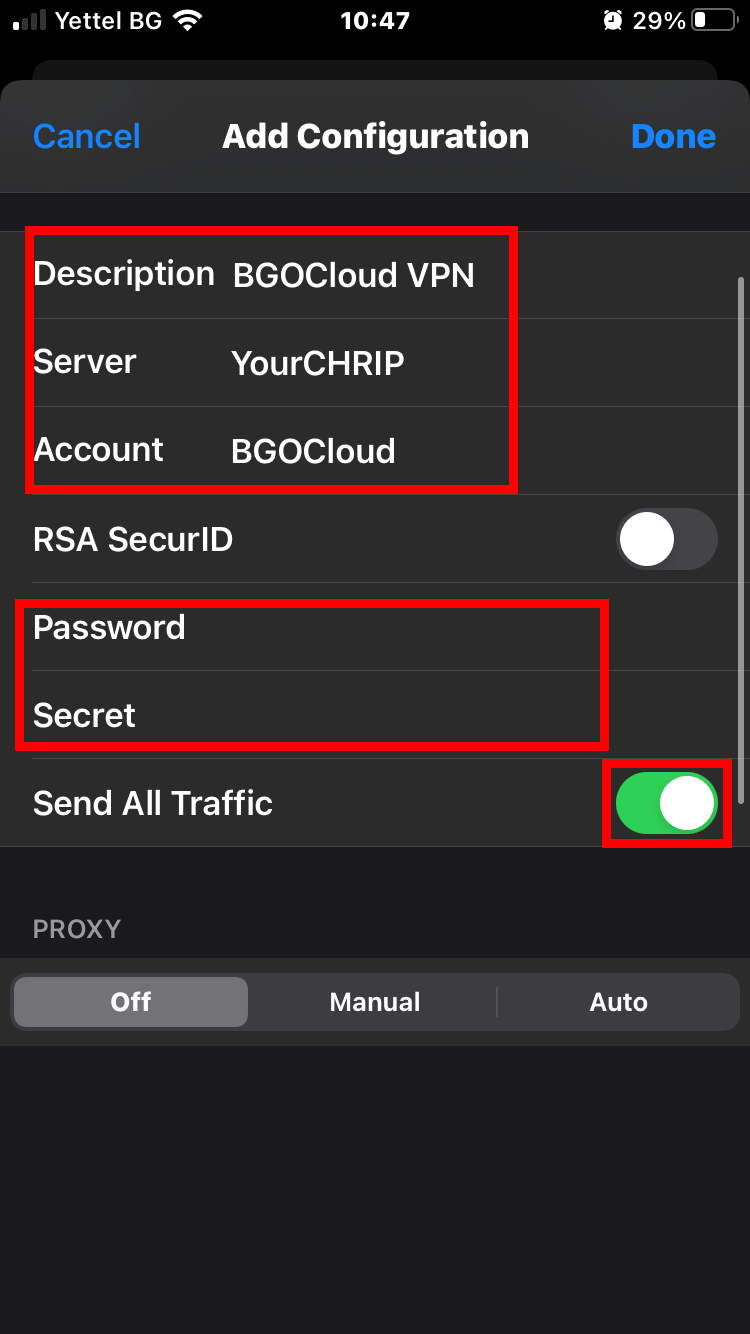 iPhone IOS VPN Configuration