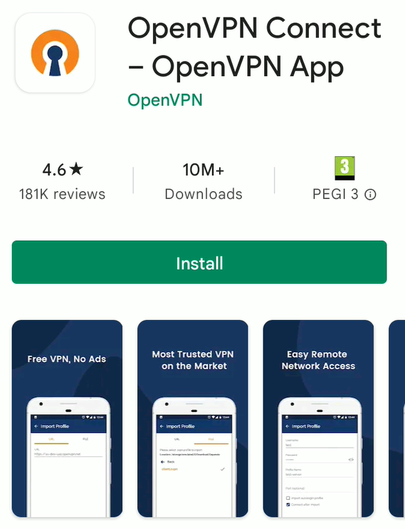 OpenVPN from Google Play