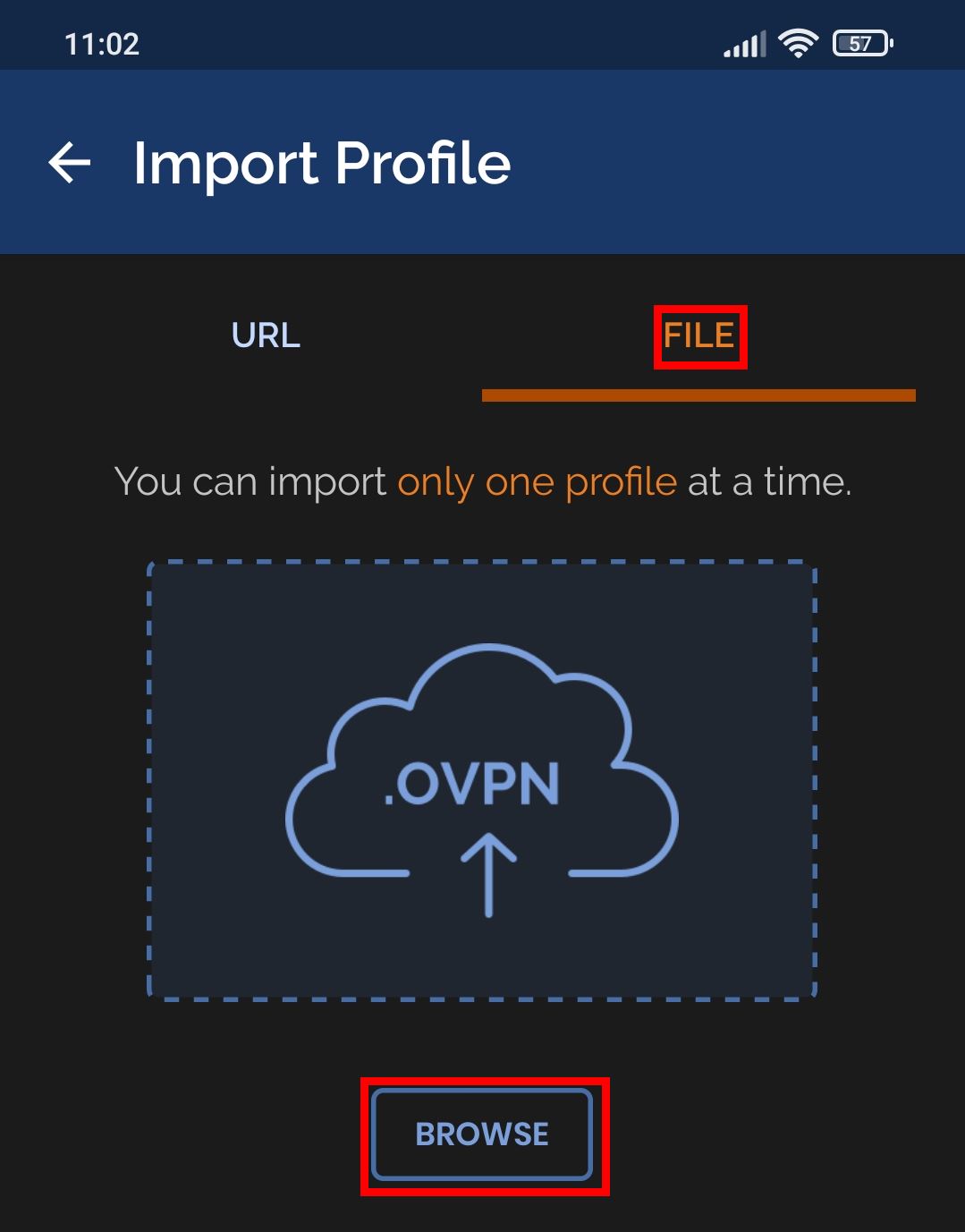Android OpenVPN File Select