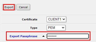 Webfig Client Certificate exporting