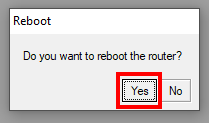 confirming the reboot
