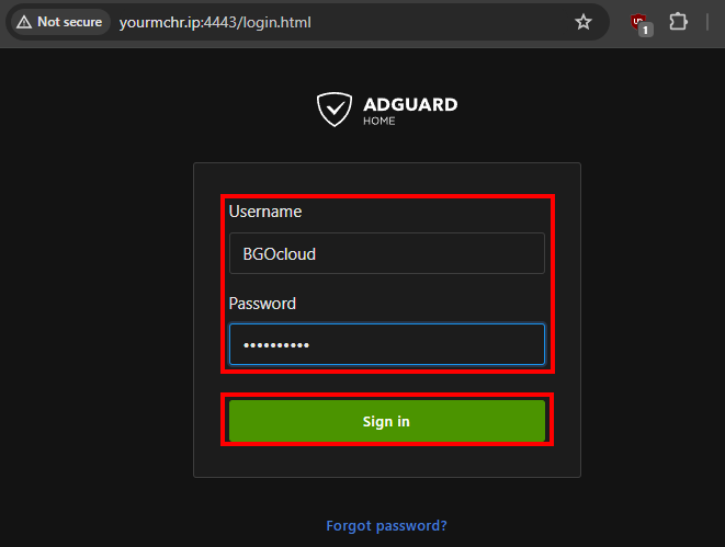 Logging in the new Adguard Home Interface