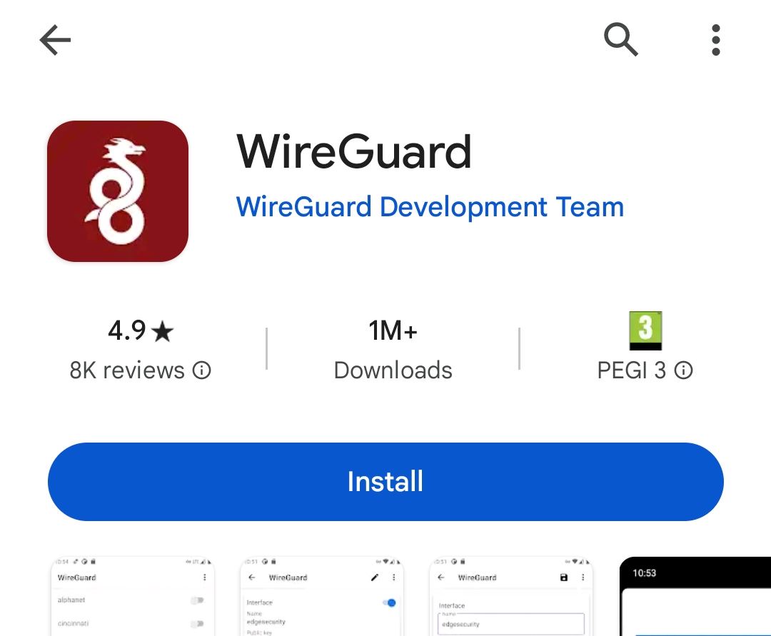 Official Wireguard client in Google Play store