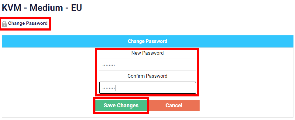 Changing BGOcloud VPS password