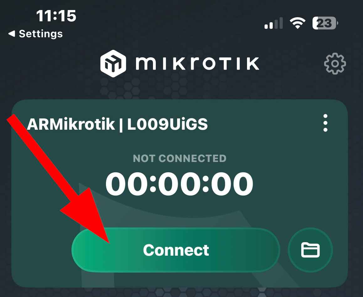 Press Connect to initiate VPN connection through the tunnel.