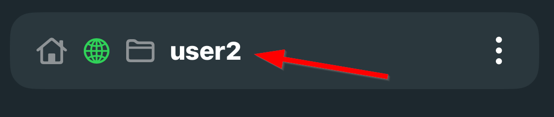 Tapping on the user to change it